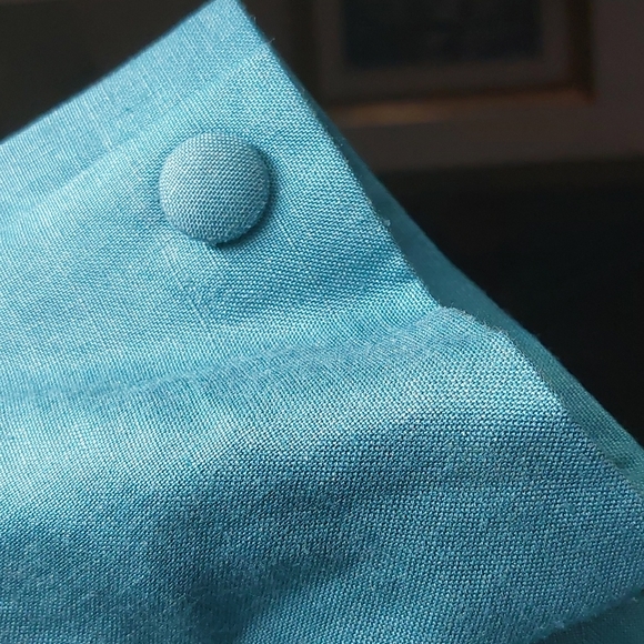 Teal Linen dress sz 8 - Picture 5 of 11